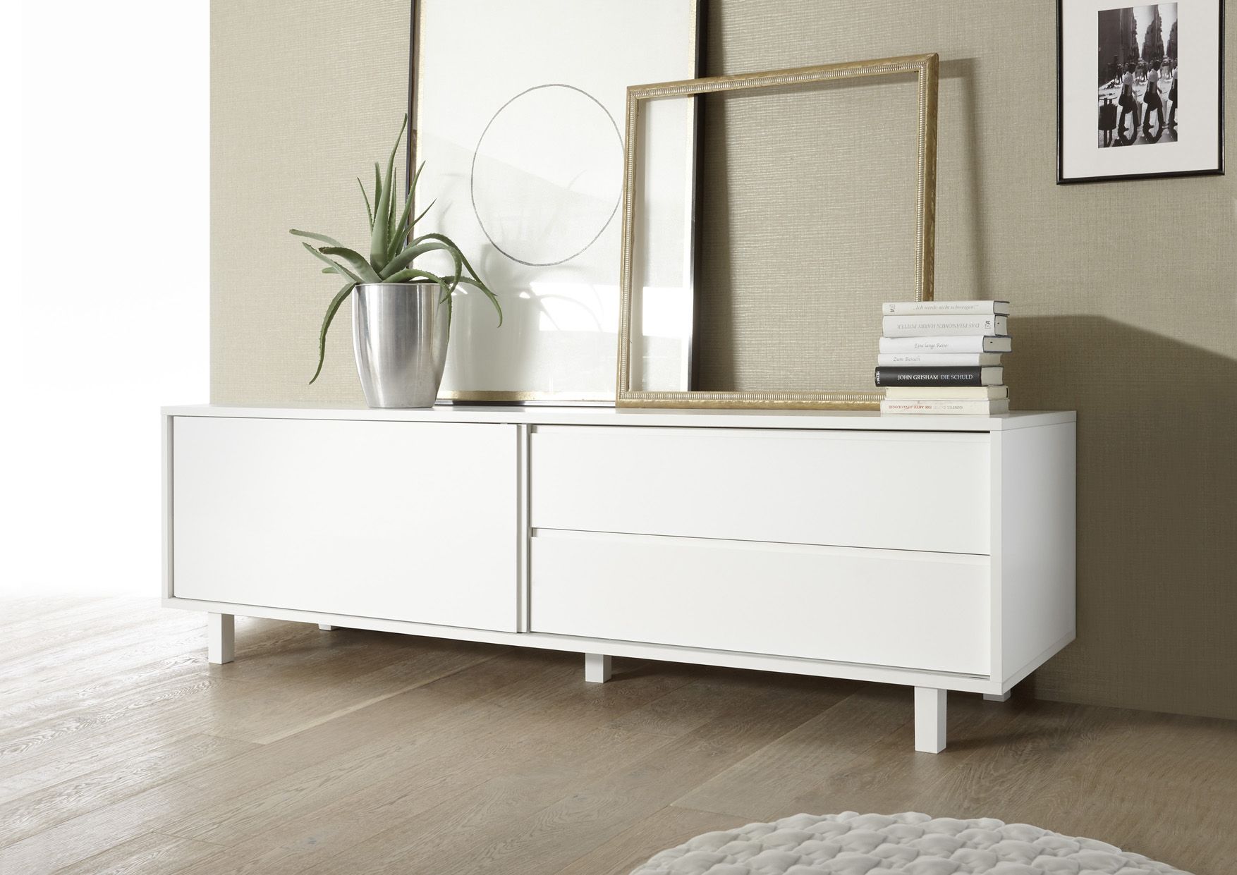 Mat wit tv meubel | AktieWonen.nl - hoogglans en matte meubelen