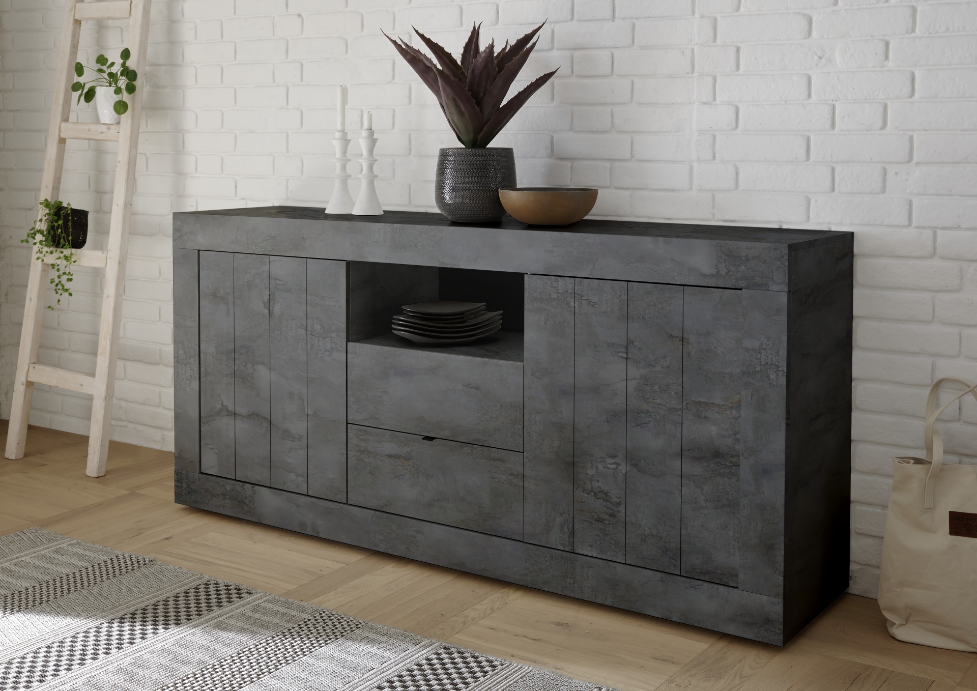 donker grijs - Hoogglans meubelen / mango houten meubelen | Aktie Wonen.nl