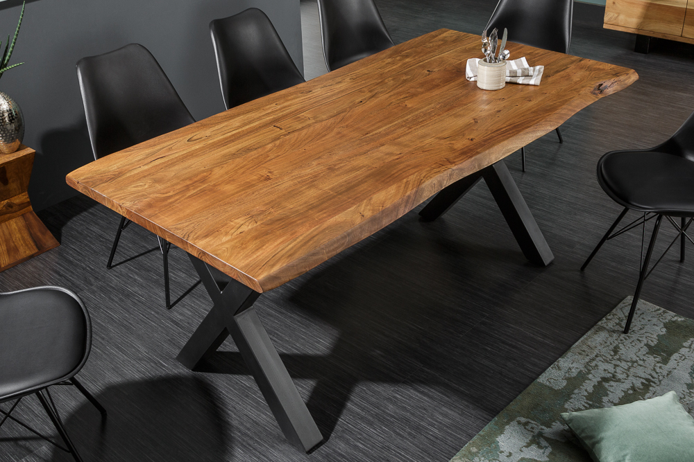 Buitenlander Leeuw Zuivelproducten tafel acacia 180 cm 35mm - Hoogglans meubelen / mango houten meubelen |  Aktie Wonen.nl
