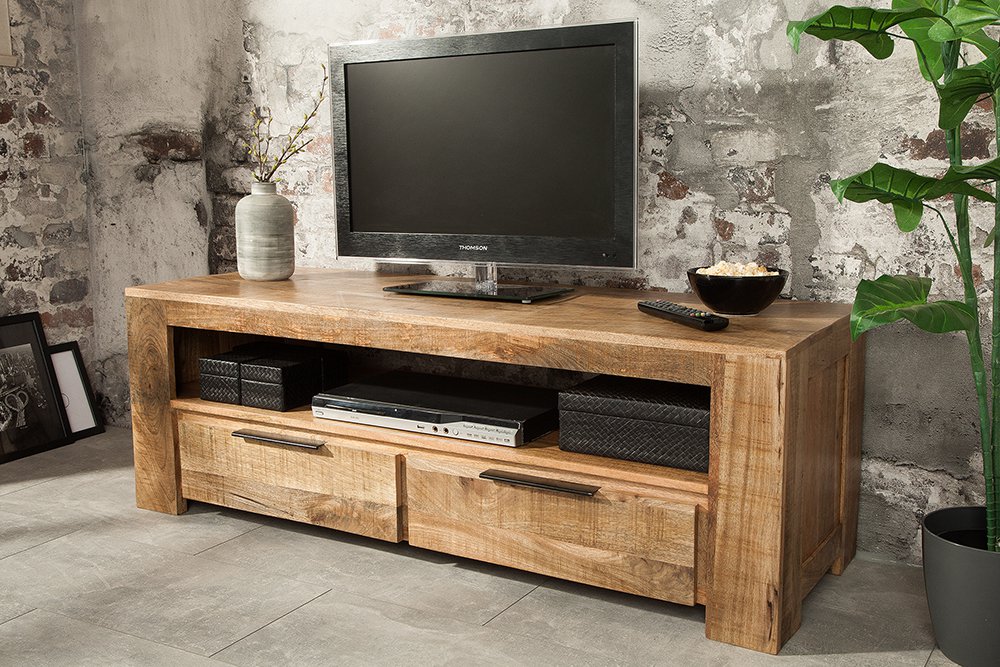 Vijf sofa fictie Tv meubel mango hout 130 cm | Aktie Wonen.nl