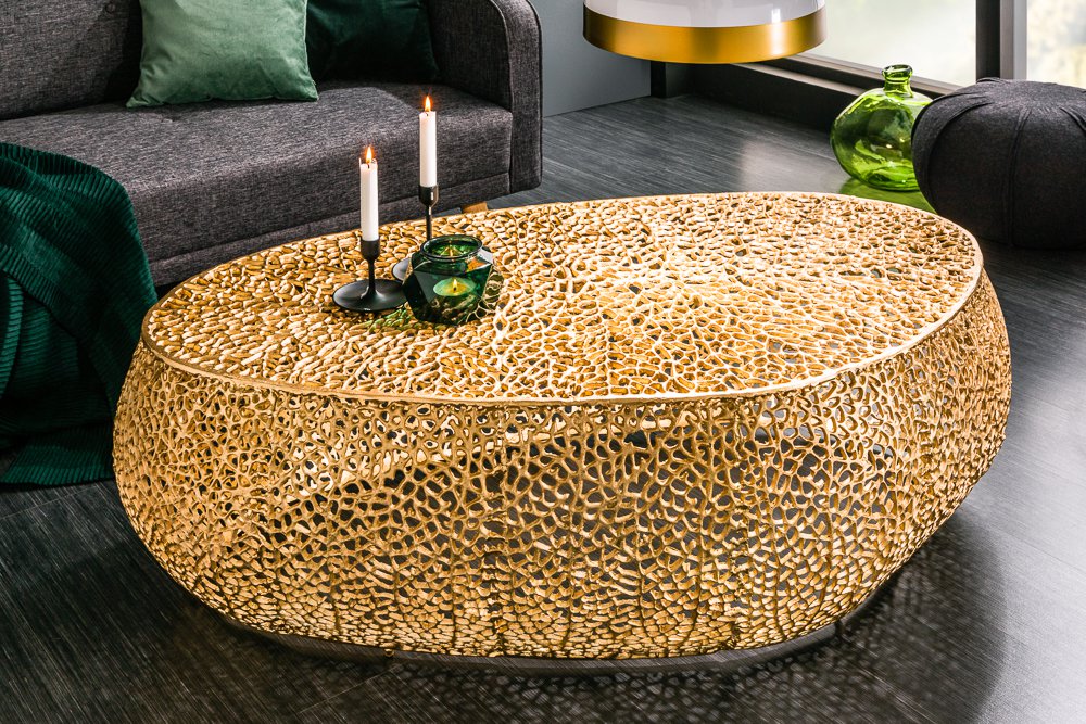 twee weken Kapel speler design salontafel in gouden kleur kopen | aktiewonen.nl