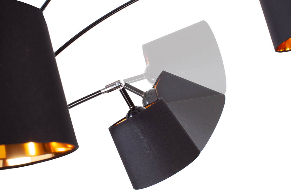 Geavanceerd Redenaar toernooi Design booglamp zwart 5 kappen - Hoogglans meubelen / mango houten meubelen  | Aktie Wonen.nl