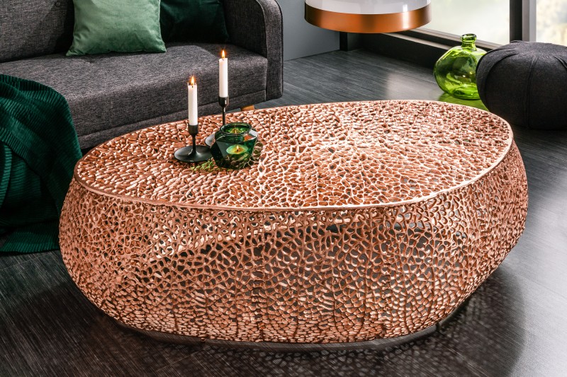 Conclusie Knop Convergeren design salontafel in koper kleur kopen | aktiewonen.nl