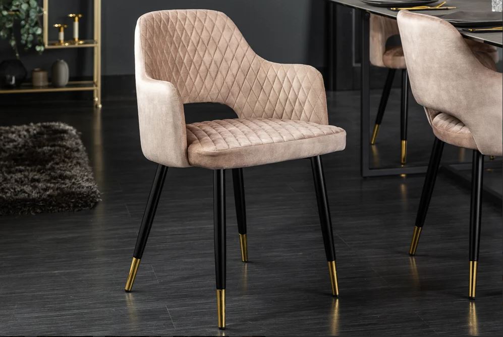 moderne beige stoel met zwart gouden kopen | Wonen .nl