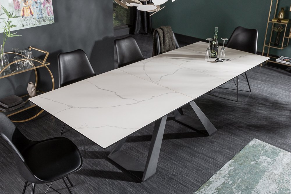 hardware gemak Ontrouw uitschuifbare tafel wit keramiek kopen | aktiewonen.nl