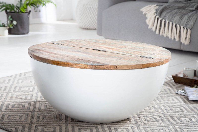 materiaal helper Lastig ronde salontafel Bowl wit - Hoogglans meubelen / mango houten meubelen |  Aktie Wonen.nl