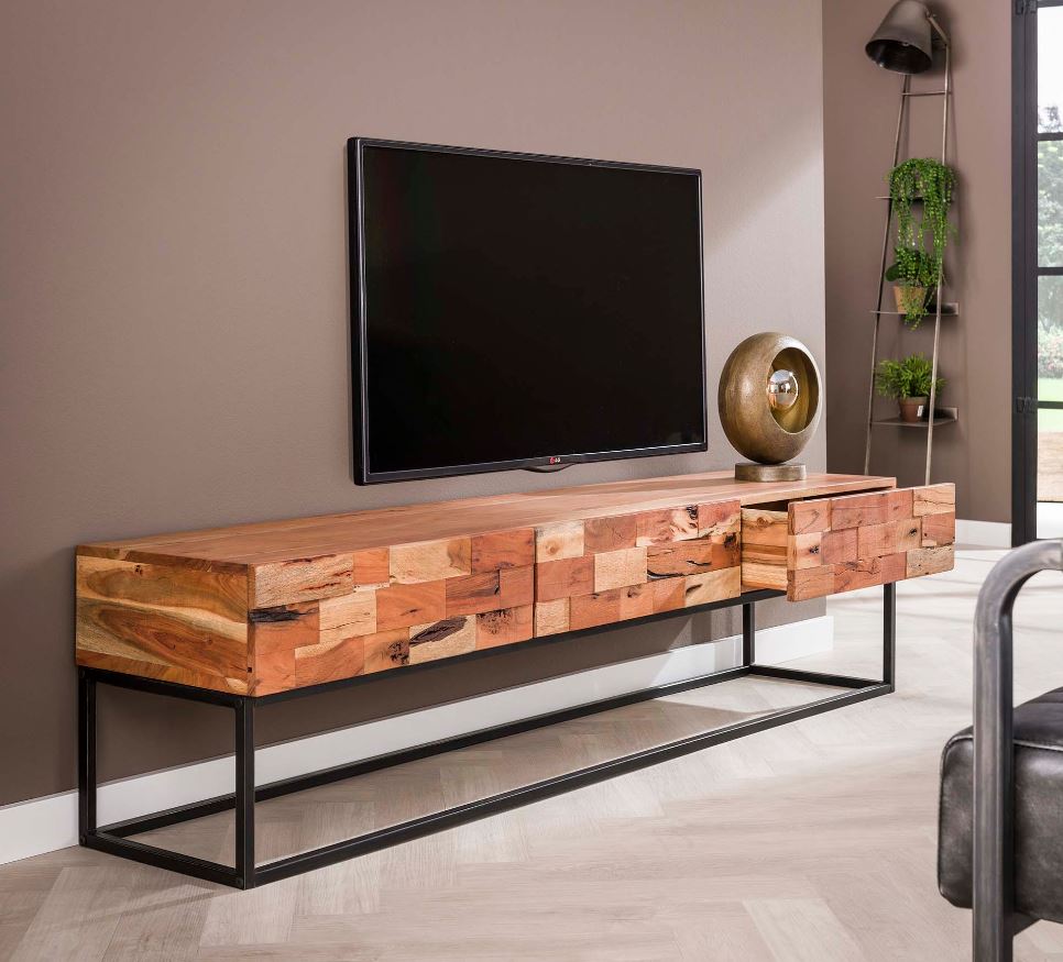 Open kanaal Lionel Green Street tv-meubel van acacia hout kopen | aktiewonen.nl