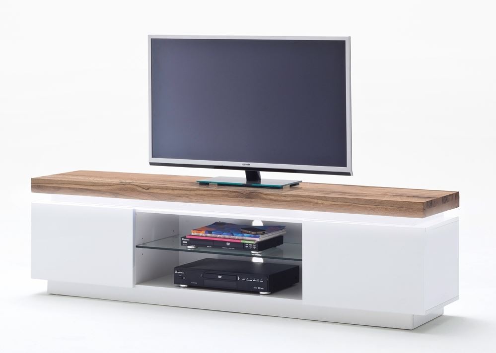 pil in het geheim Blootstellen Mat wit tv meubel massief eiken | Aktiewonen.nl