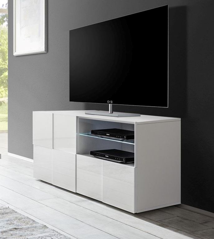 Aannames, aannames. Raad eens Labe Mogelijk tv meubel 120 cm hoogglans wit kopen | aktiewonen.nl