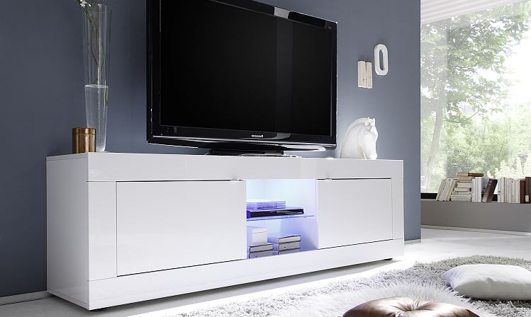 zonnebloem zoon binnenplaats tv meubel hoogglans wit | Aktie Wonen.nl