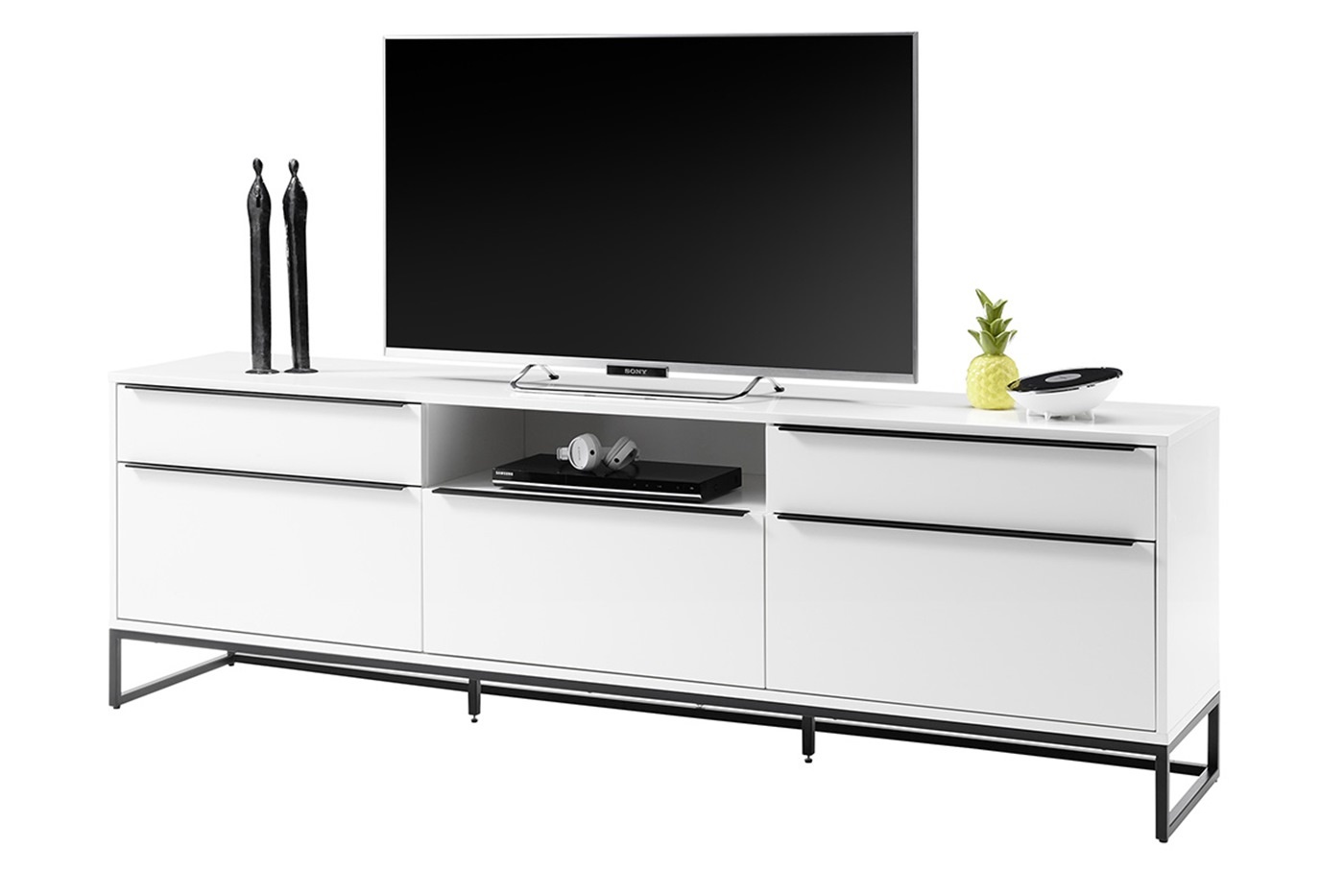 Lille TV meubel wit 215 cm - Hoogglans meubelen / mango meubelen | Aktie Wonen.nl