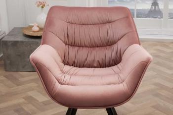 stoel comfort roze met zwarte poten