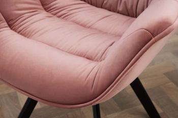 stoel comfort roze met zwarte poten