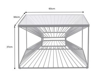 Design salontafel metaal glas 60 cm