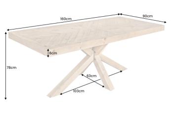 mozaiek tafel massief hout 160 cm