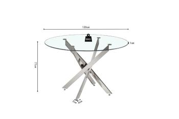 ronde tafel transparant glas 120cm