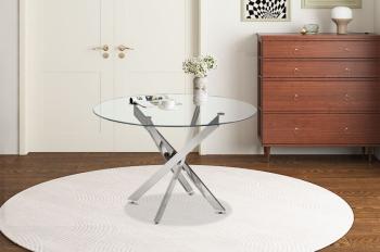 ronde tafel transparant glas 120cm