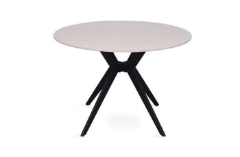 ronde eettafel keramiek wit glanzend 110 cm