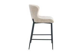 stevige barstoelen beige bouclé