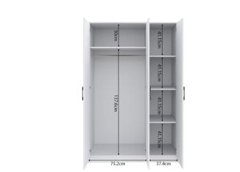 kledingkast wit 3 deuren 117,5 cm