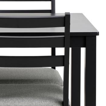 set eettafel zwart & 4 stoelen zwart grijs