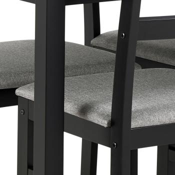 set eettafel zwart & 4 stoelen zwart grijs