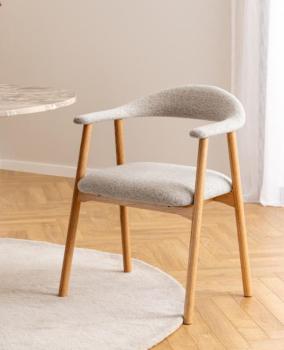 design eetkamerstoelen eikenhout beige