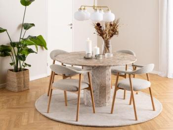 design eetkamerstoelen eikenhout beige