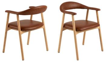 design eetkamerstoel eiken hout cognac