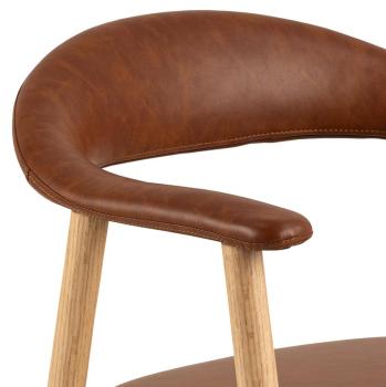 design eetkamerstoel eiken hout cognac