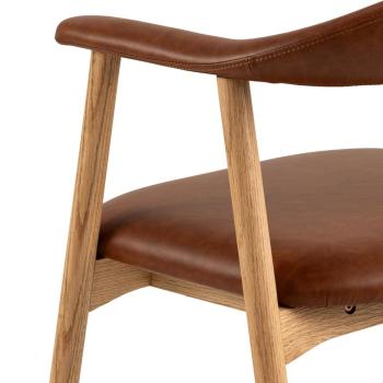 design eetkamerstoel eiken hout cognac