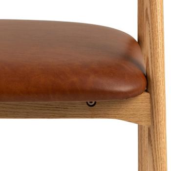 design eetkamerstoel eiken hout cognac