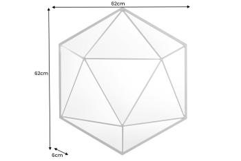 wandspiegel diamantvorm zwart metaal 62cm