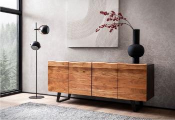 sideboard acaciahout zwart bruin 180 cm