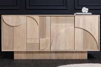 dressoir art-deco wit mangohout 170 cm