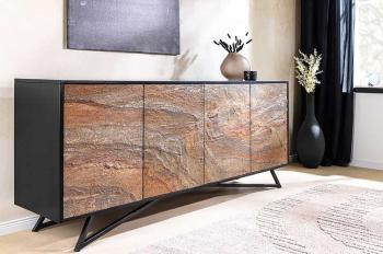 Modern sideboard roodbruin natuursteenlook 175 cm