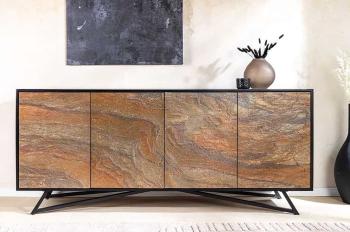 Modern sideboard roodbruin natuursteenlook 175 cm