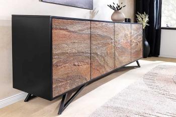 Modern sideboard roodbruin natuursteenlook 175 cm