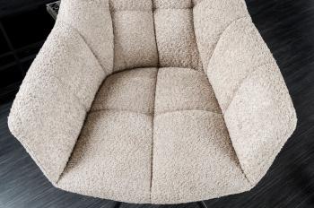 draaibare eetkamerstoel beige bouclé