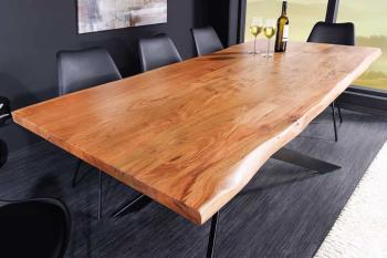 eetkamertafel acaciahout met boomranden 200 cm