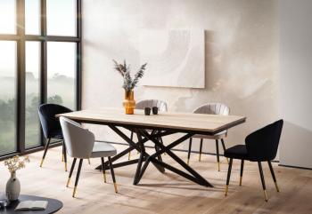 eetkamertafel acaciahout met design onderstel 200 cm