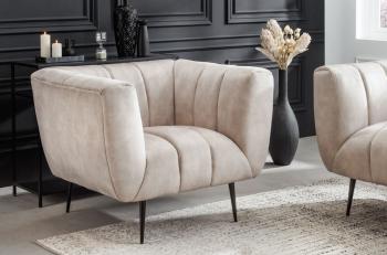 Trendy fauteuil champagne beige fluweel