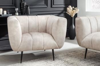 Trendy fauteuil champagne beige fluweel