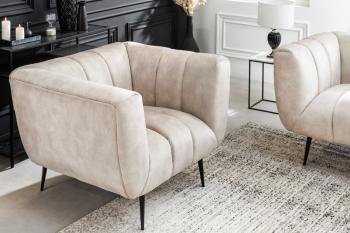 Trendy fauteuil champagne beige fluweel