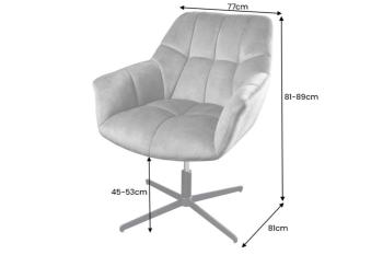 fauteuil grijs fluweel hoogteverstelbaar