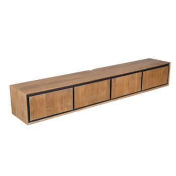 hangend design TV meubel mangohout 200 cm