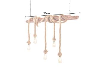 hanglamp hout met gevlecht touw 110 cm 