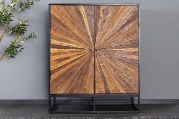 highboard bruin teakhout zwart mangohout 120cm