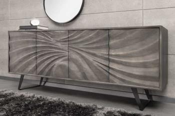 Sideboard acaciahout grijs 175 cm