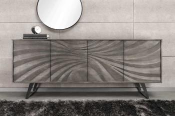 Sideboard acaciahout grijs 175 cm